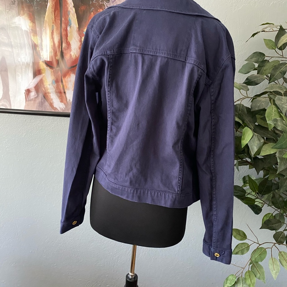 🧡 NWT!!! Michael Kors Navy Blue Jean Jacket - Picture 2 of 4